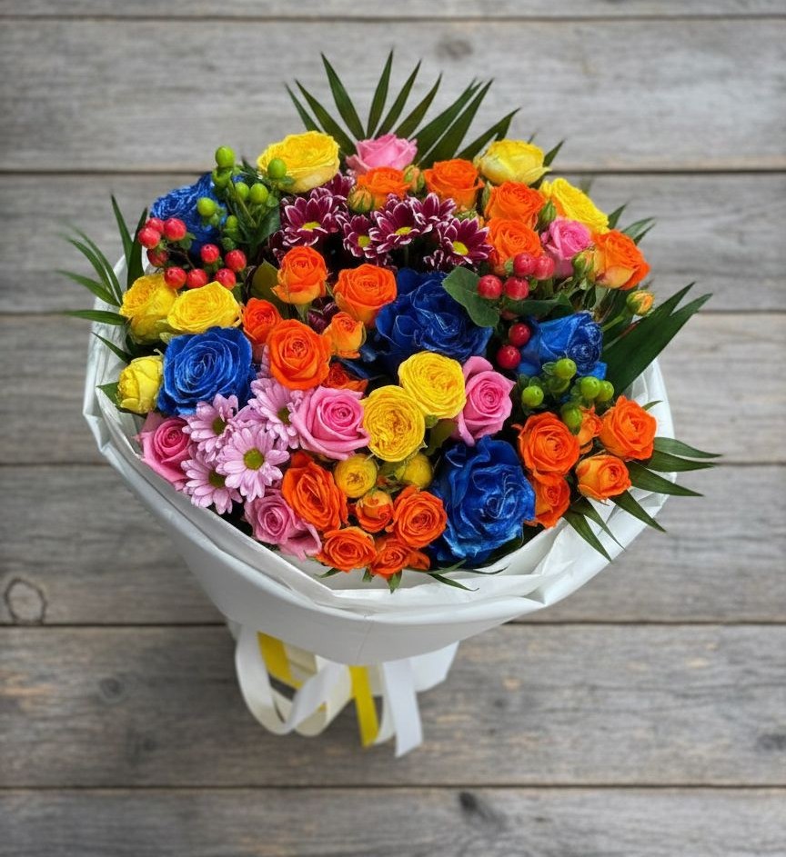 Букет цветов из: Розы и Хризантемы в Азове