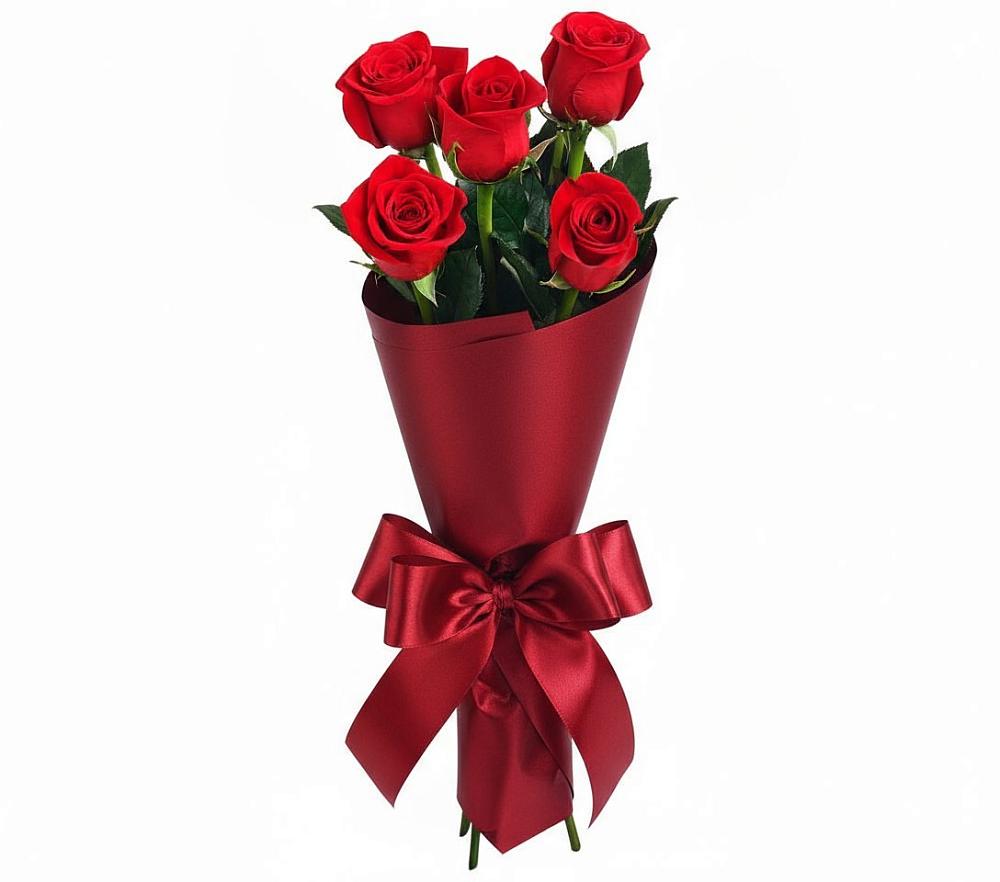 Букет 5 Красных роз Эдлесс Лав в Азове