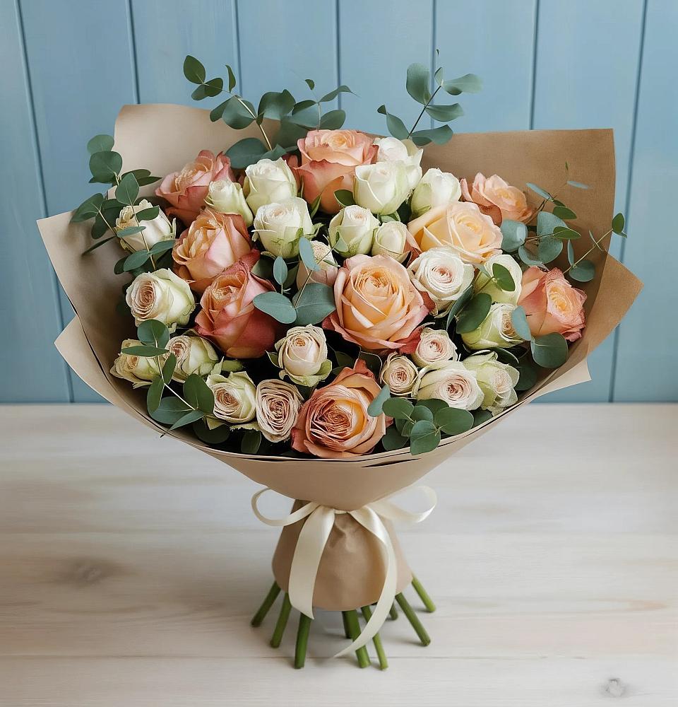 Букет цветов из: Альстромерии и Розы в Азове