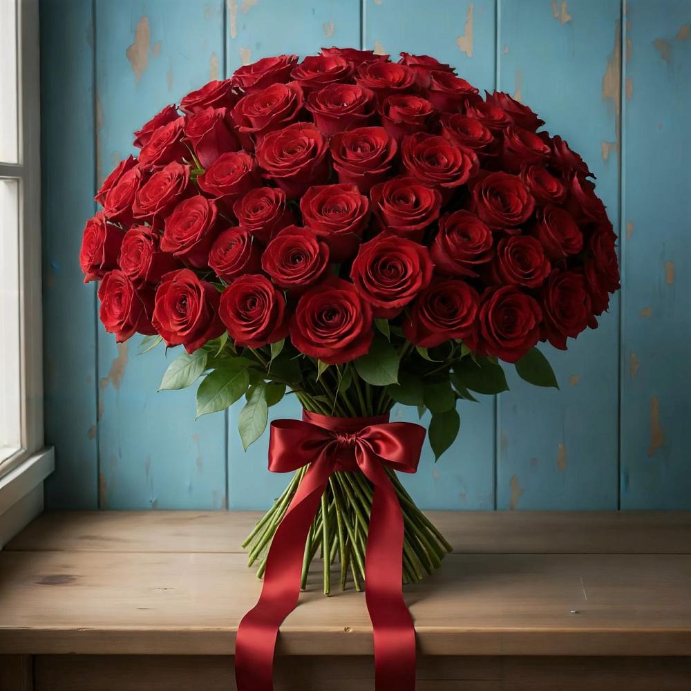 Букет Красные розы Блэк Меджик в Азове