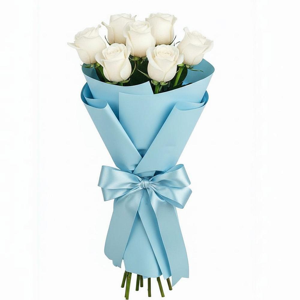 Букет 7 белых роз Проуд в Азове