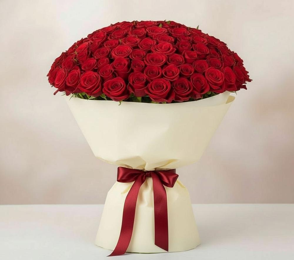 Букет 101 Красная роза Милано в Азове