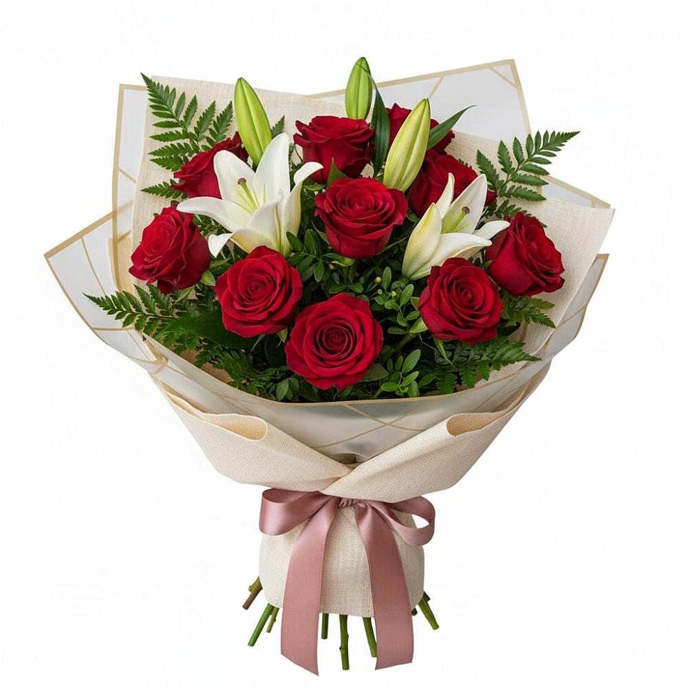 Букет цветов из: Лилии и Розы в Азове