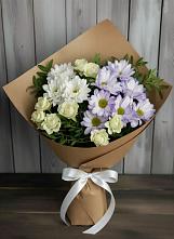 Букет цветов из:  Хризантемы и Розы в Азове