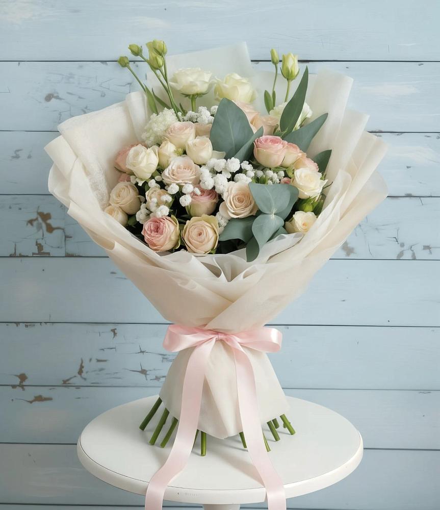 Букет цветов из: Розы и Лизиантусы в Азове