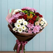 Букет цветов из:  Розы, Хризантемы и Альстромерии в Азове