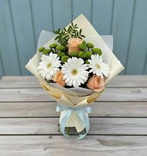 Букет цветов из:  Герберы, Розы и Хризантемы #REPLACE_PRED# Азове