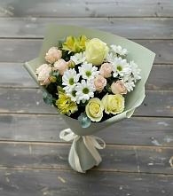 Букет цветов из:  Альстромерии, Розы и Хризантемы в Азове