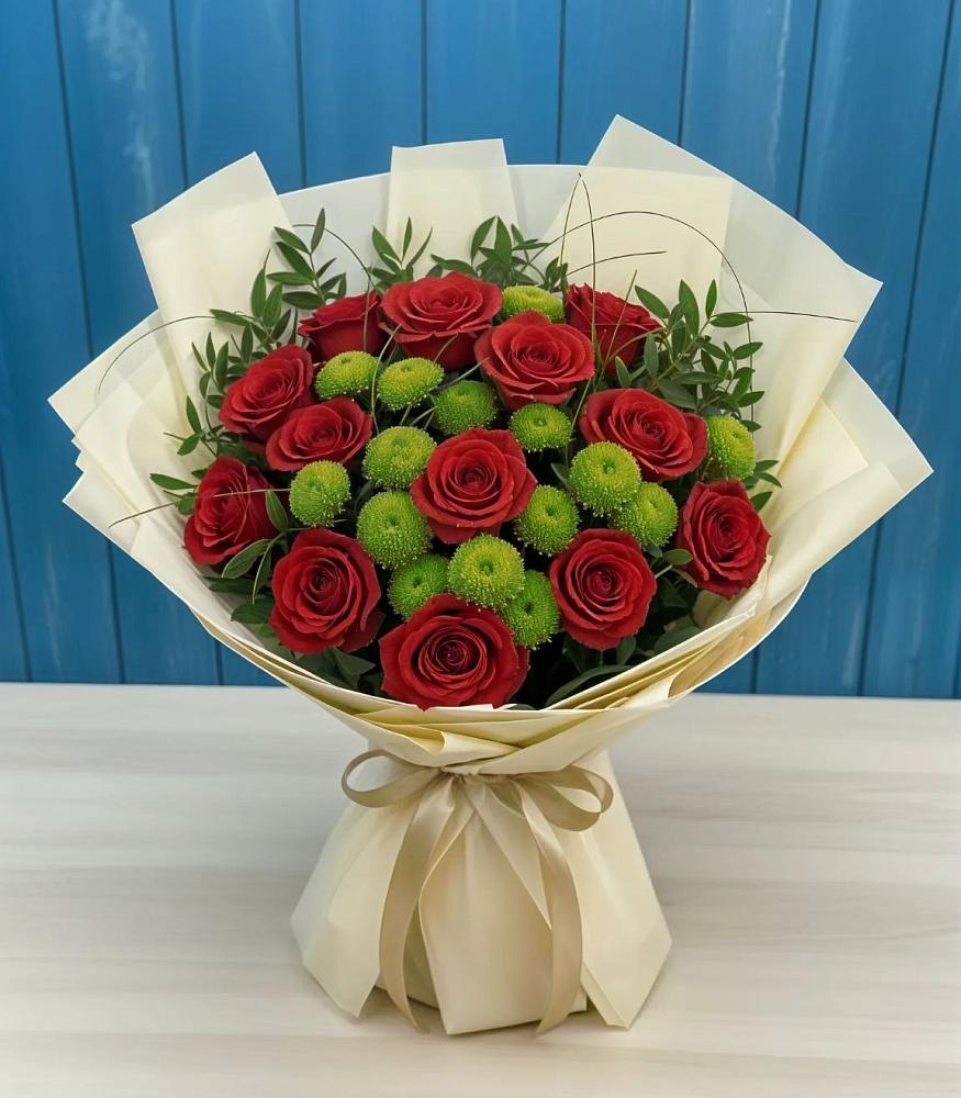 Букет цветов из: Розы и Хризантемы в Азове